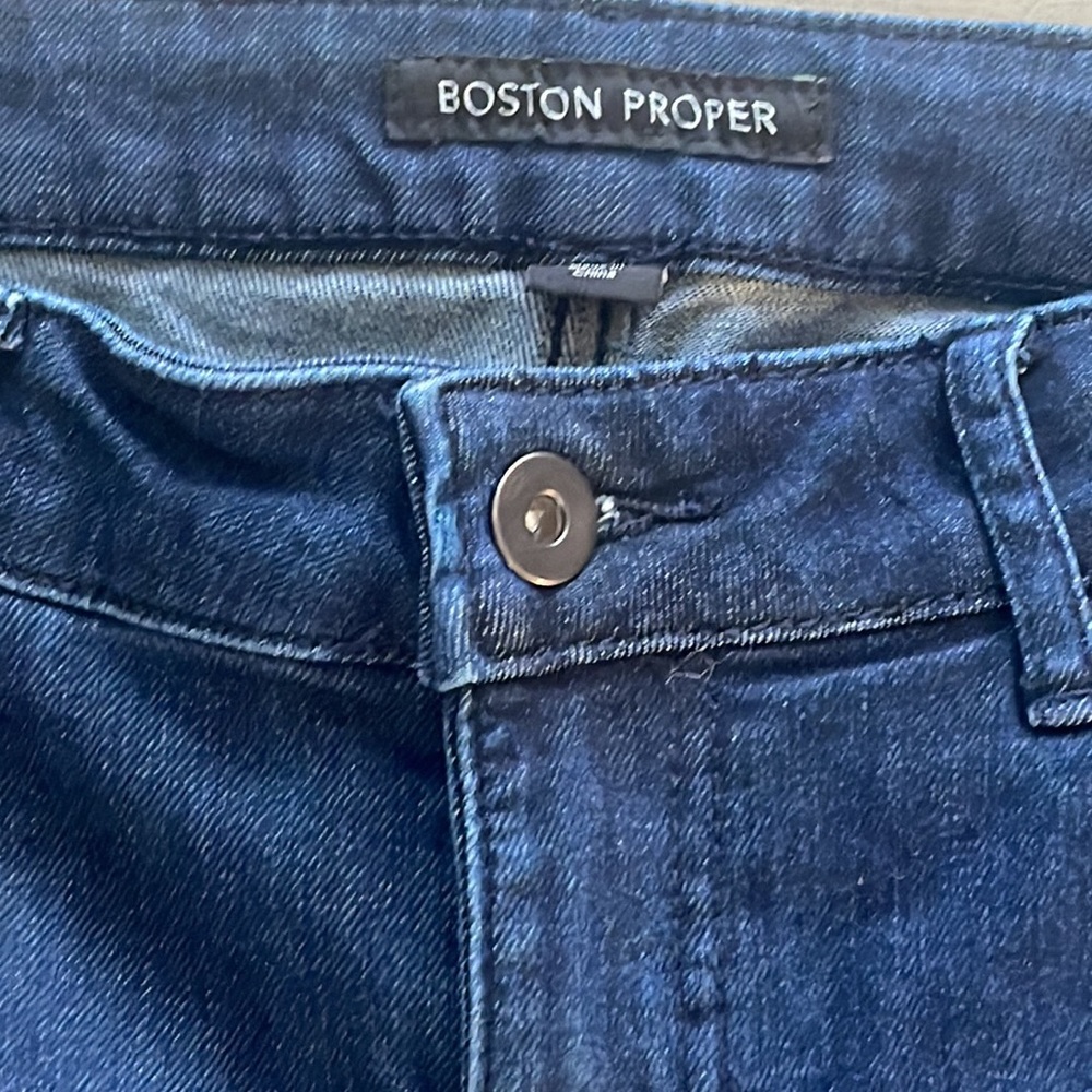 Boston Proper Skinny Exposed Seamed Stretch Deconstructed Hi Low Ankle Jean- 26W - Picture 5 of 11